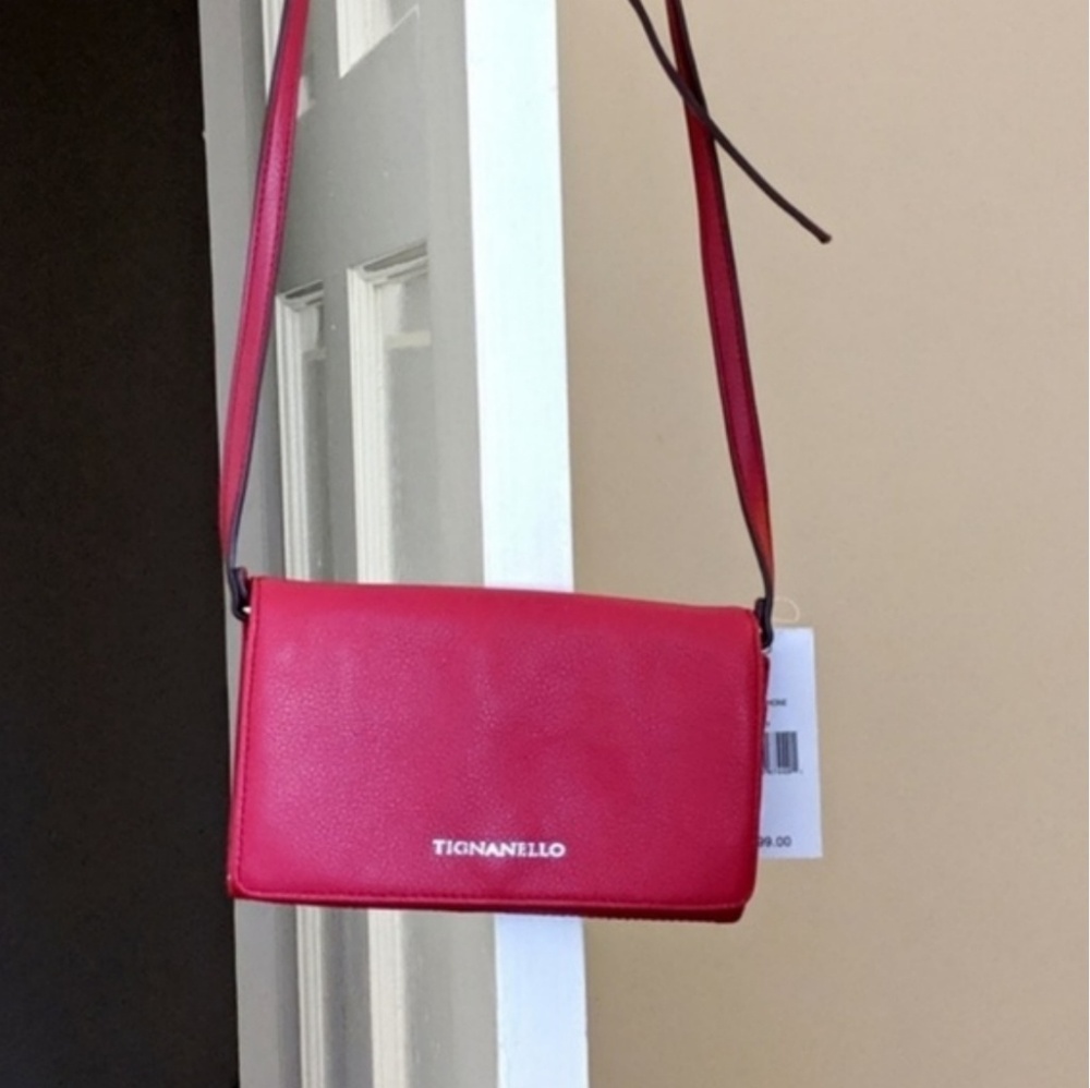 NWT Leather Raspberry Crossbody - Picture 5 of 8